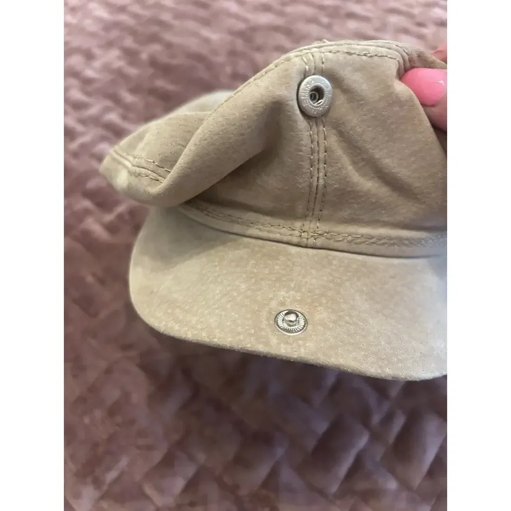 NWT Vintage Wilson's Leather Maxima Tan Suede Newsboy Cap‎ (S/M) biker grunge